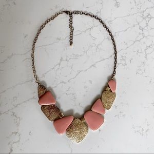 Pink & gold statement necklace